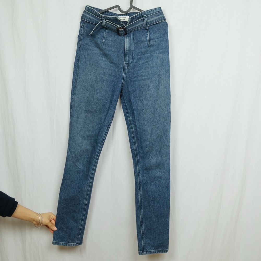 Reformation Blue High-Waist Straight-Leg Jeans